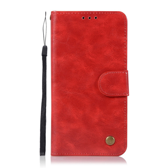 For HTC X10 Retro Copper Buckle Crazy Horse Horizontal Flip PU Leather Case with Holder & Card Slots & Wallet & Lanyard(Red)