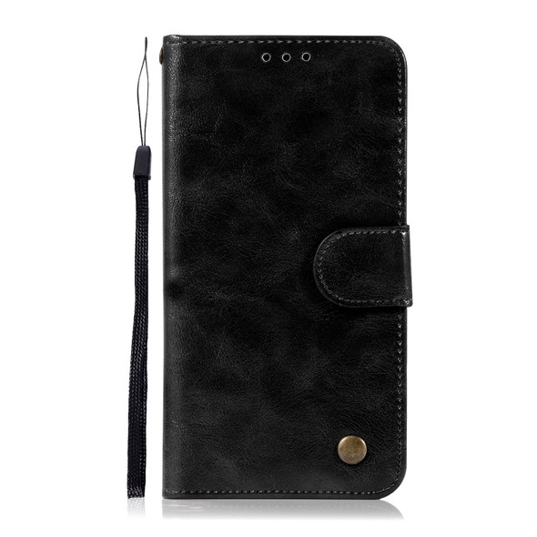 For HTC X10 Retro Copper Buckle Crazy Horse Horizontal Flip PU Leather Case with Holder & Card Slots & Wallet & Lanyard(Black)
