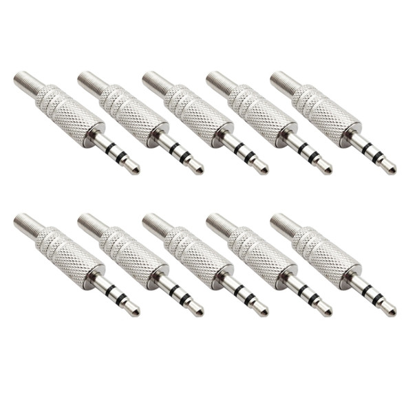 JL0037 3.5mm Audio Jack Connector (10 Pcs in One Package, the Price is for 10 Pcs)(Silver)