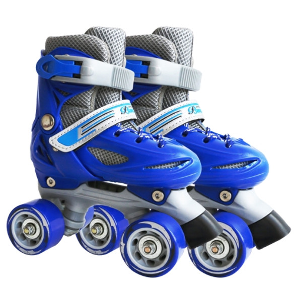 Banwei Children Double Row Four-wheel Roller Skates Skating Shoes, Size : M(Blue)