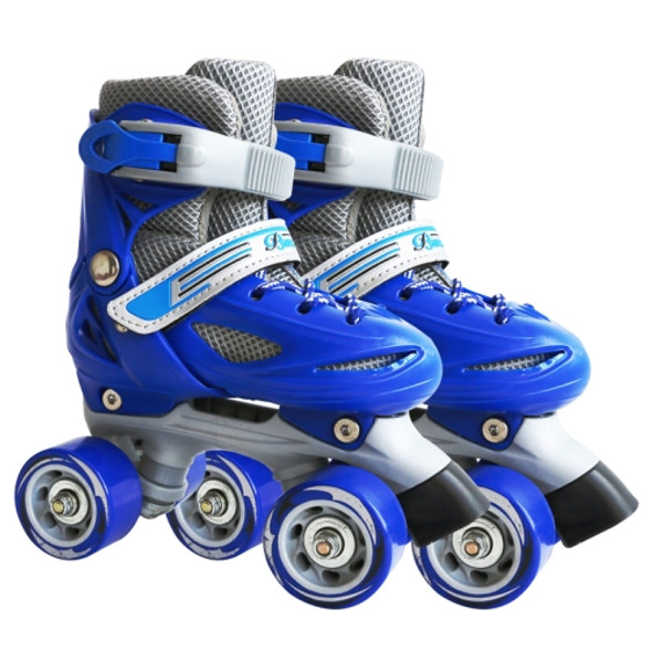 Banwei Children Double Row Four-wheel Roller Skates Skating Shoes, Size : XS(Blue)