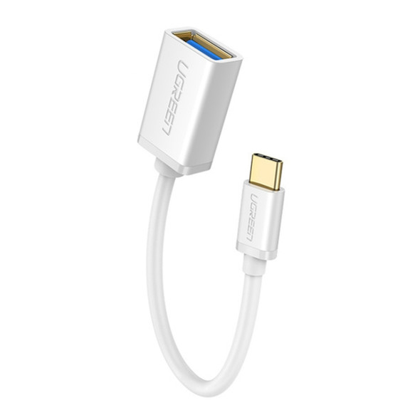UGREEN 13cm USB 3.0 Female to USB-C / Type-C Male OTG Converter Adapter Cable (White)