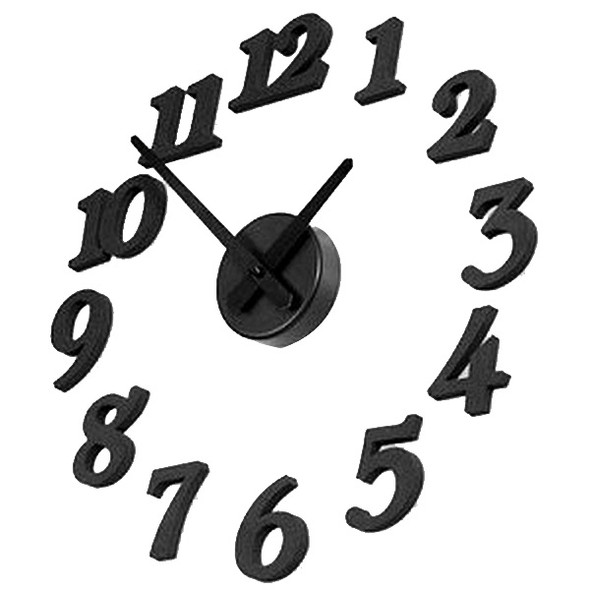 Creative DIY Adhesive Figure Wall Clock for Home Decoration, Diameter: 38.5cm(Black)