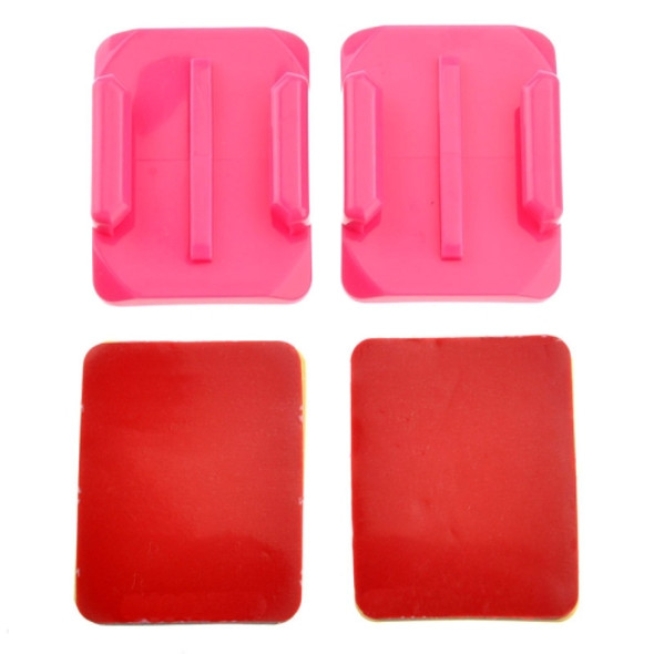 ST-12 2 x Curved Surface Adapters + 2 Adhesive Mount Stickers for GoPro  NEW HERO /HERO6   /5 /5 Session /4 Session /4 /3+ /3 /2 /1, Xiaoyi and Other Action Cameras(Pink)