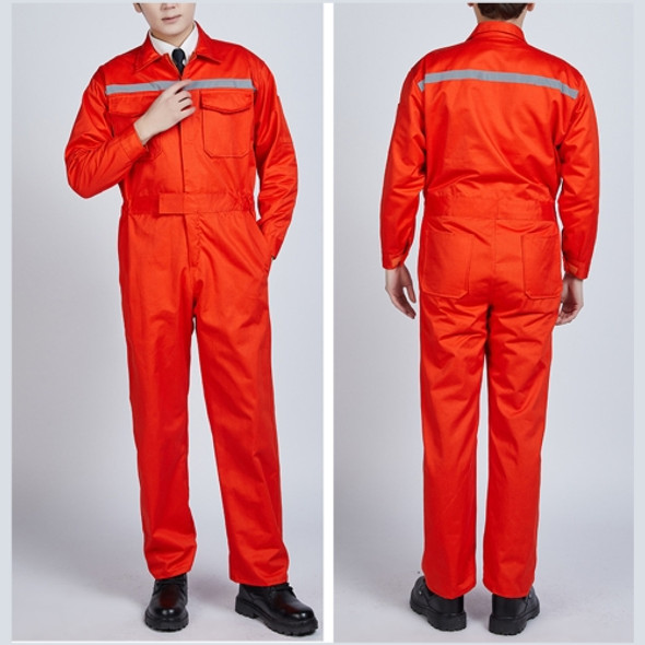 Waterproof Windproof Cotton Reflective Fashion Men And Women Conjoined Working Uniforms, Size:185/XXXL(Orange)