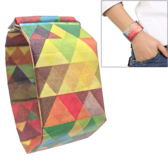Multicolored Triangle Pattern Creative Fashion Waterproof Paper Watch Intelligent Paper Electronic Wristwatch