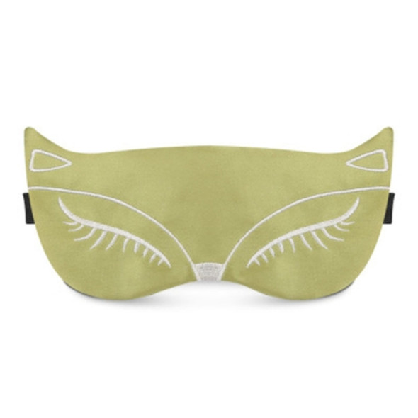 2 PCS Fox Embroidery Eyepatch Sleeping Aid Blindfold Travel Ice Sleep Eye Mask(Light Green)