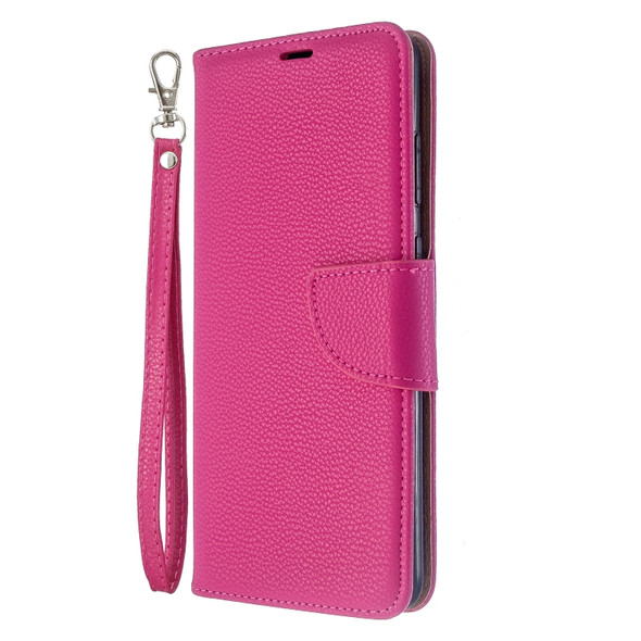For Galaxy S20+ Litchi Texture Pure Color Horizontal Flip PU Leather Case with Holder & Card Slots & Wallet & Lanyard(Rose Red)
