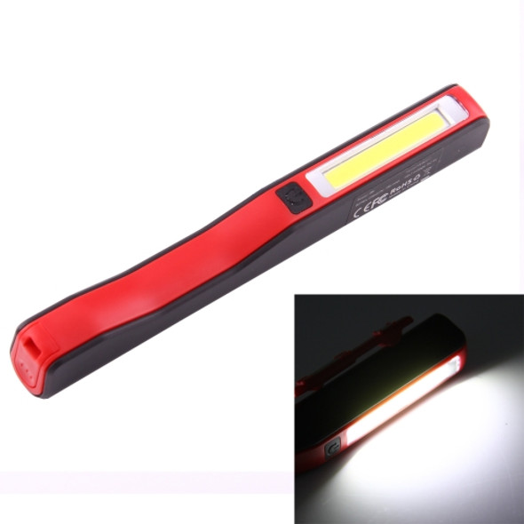 100LM High Brightness Pen Shape Work Light / Flashlight, White Light, COB LED 2-Modes with 90 Degree Rotatable Magnetic Pen Clip(Red)