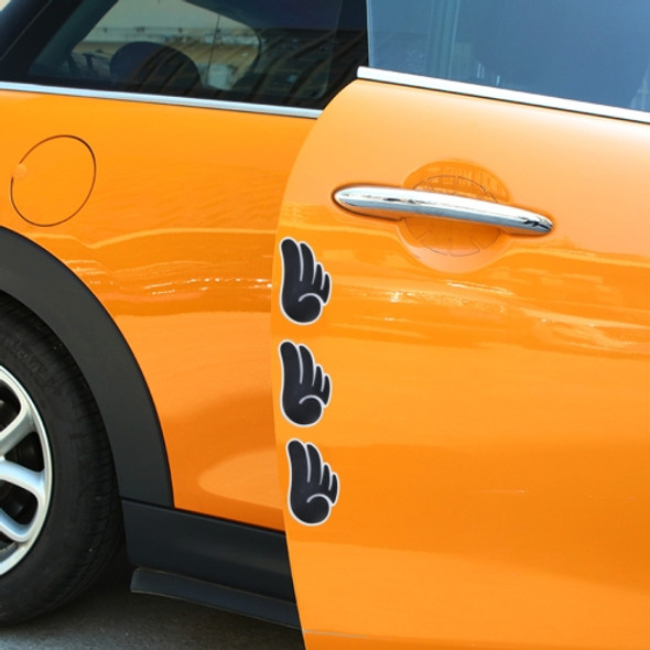 4 PCS Angel Wing Shape Cartoon Style PVC Car Auto Protection Anti-scratch Door Guard Decorative Sticker (Black)