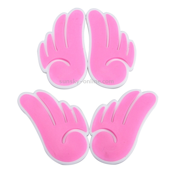 4 PCS Angel Wing Shape Cartoon Style PVC Car Auto Protection Anti-scratch Door Guard Decorative Sticker (Pink)