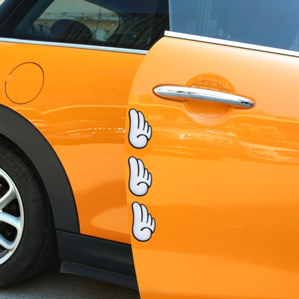 4 PCS Angel Wing Shape Cartoon Style PVC Car Auto Protection Anti-scratch Door Guard Decorative Sticker (White)