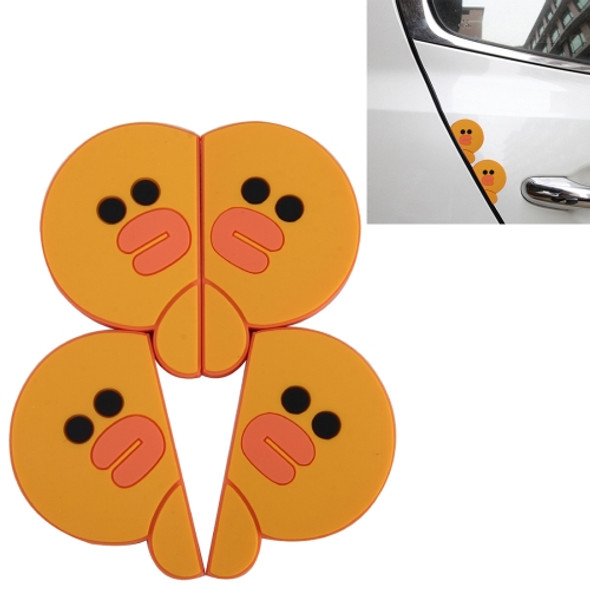 4 PCS Adoreable Duck Shape Cartoon Style PVC Car Auto Protection Anti-scratch Door Guard Decorative Sticker