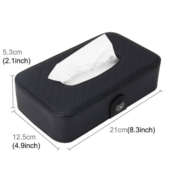 Universal Car Facial Tissue Box Case Holder Tissue Box Fashion and Simple Paper Napkin Bag with Napkin(Black)