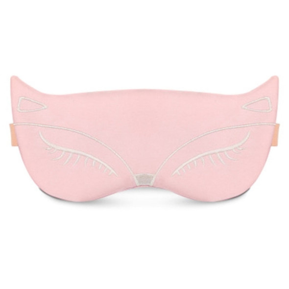 2 PCS Fox Embroidery Eyepatch Sleeping Aid Blindfold Travel Ice Sleep Eye Mask(Pink)