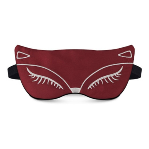 2 PCS Fox Embroidery Eyepatch Sleeping Aid Blindfold Travel Ice Sleep Eye Mask(Purple)