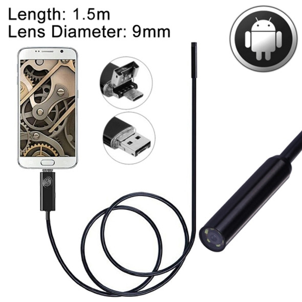 2 in 1 Micro USB & USB Endoscope Waterproof Snake Tube Inspection Camera with 6 LED for Newest OTG Android Phone, Length: 1.5m, Lens Diameter: 9mm