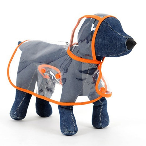 Waterproof Transparent Pet Raincoat Rain Wear Poncho Cloth, XXL, Harness Chest Size: 51cm, Back Length: 42cm, Pet Weight: 5.5-6.5kg(Orange)