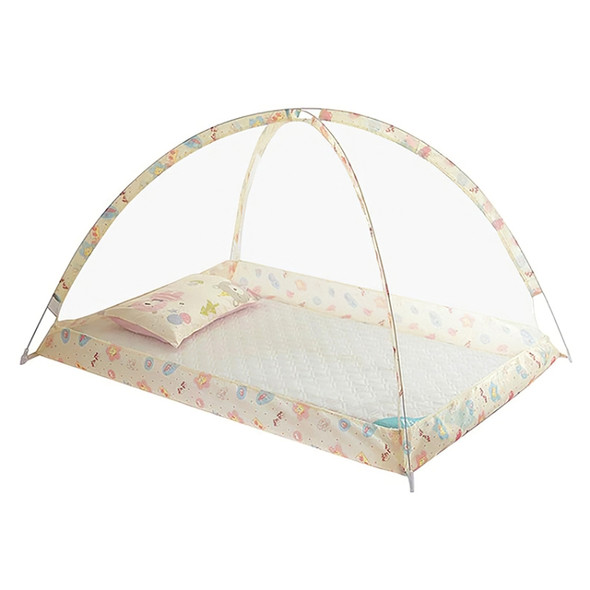 Spring and Summer Endless Children's Mosquito Net Baby Dome Free Installation(Yellow)