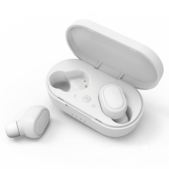 TWS-M1 TWS Bluetooth Earphone with Magnetic Charging Box, Support Memory Connection & Call & Battery Display Function (White)