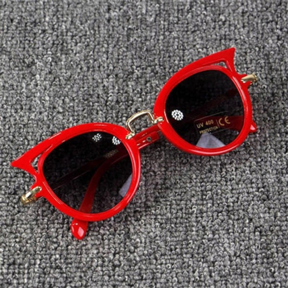 2 PCS Fashion Baby Girls and Boys Cat Eyes Sunglasses Anti-UV Sunglasses(Red)