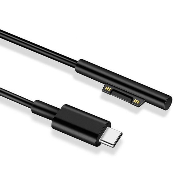 Microsoft Surface Pro 6 / 5 to USB-C / Type-C Male Interfaces Power Adapter Charger Cable for Microsoft Surface Pro 6 / 5 / 4 / 3 / Microsoft Surface Go(Black)