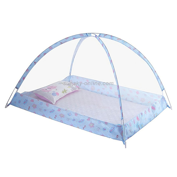 Spring and Summer Endless Children's Mosquito Net Baby Dome Free Installation(Blue)