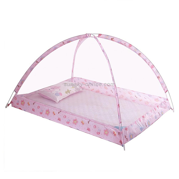 Spring and Summer Endless Children's Mosquito Net Baby Dome Free Installation(PInk)