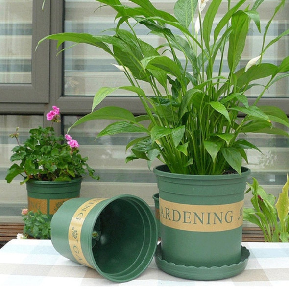 Flower Pots Plant Nursery Pots Plastic Pots Creative Gallons Pots with Tray, Size:12*16*12cm