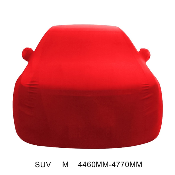 Anti-Dust Anti-UV Heat-insulating Elastic Force Cotton Car Cover for SUV, Size: M, 4.46m~4.77m (Red)