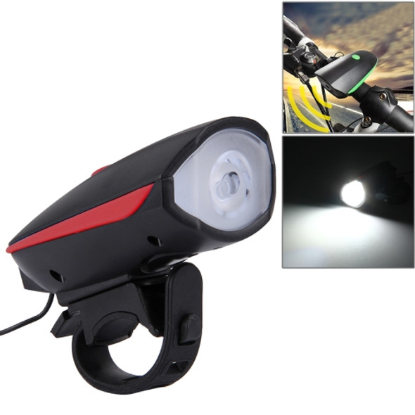 125 / 250LM 3 Modes USB Rechargeable LED Bright Light with Horn & Handlebar Mount(Red)