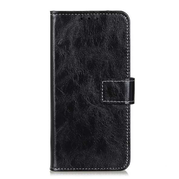 For Galaxy M30s Retro Crazy Horse Texture Horizontal Flip Leather Case with Holder & Card Slots & Wallet & Photo Frame(Black)