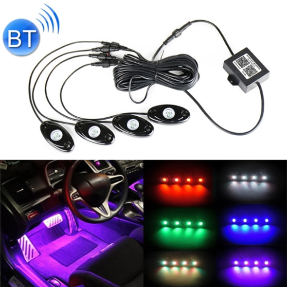 4 in 1 Universal Car APP Control RGB Chassis Atmosphere Lights Colorful Lighting Decorative Lamp