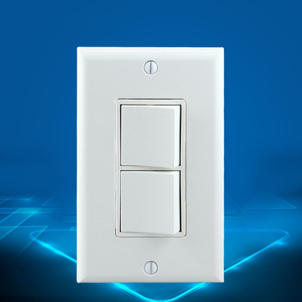 PC Double-connection Power Socket Switch, US Plug, Round White UL Two Opening Single Control