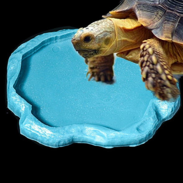 Lizard Resin Food Bowl Rock Reptile Drinking Tray, SIZE:14x12x1.6cm, Color:Blue