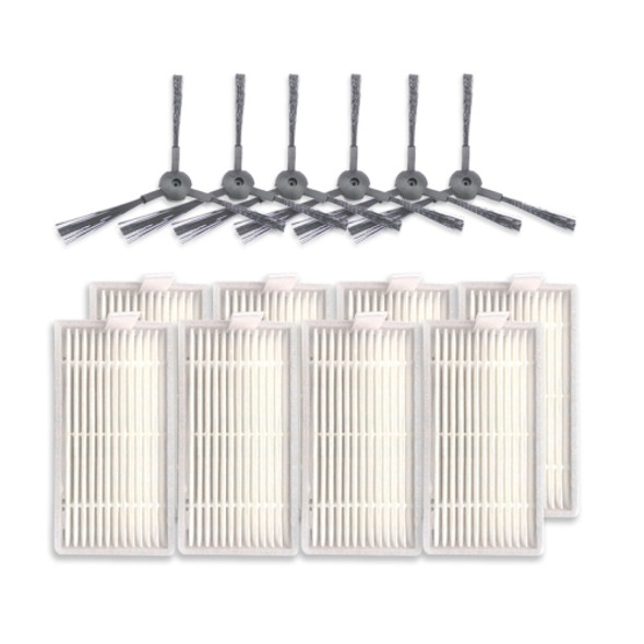 XI243 3 Pairs K614 Side Brushes + 8 PCS I208 Filters Set for ILIFE V5S Pro / V50 / V5S