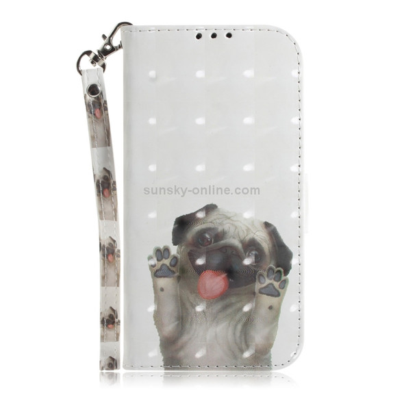3D Colored Drawing Dog Pattern Horizontal Flip Leather Case for Nokia 1 Plus, with Holder & Card Slots & Wallet