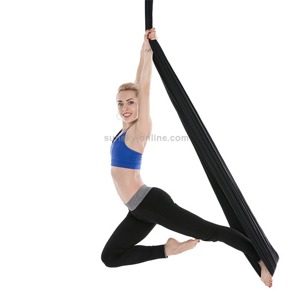 Household Handstand Elastic Stretching Rope Aerial Yoga Hammock Set(Black)