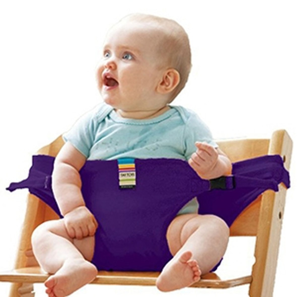 3PCS Chair Portable Seat Dining Lunch Chair Seat Safety Belt Stretch Wrap Feeding Chair Harness Seat Booster(Purple)