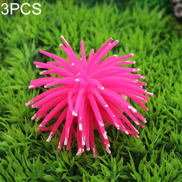 3 PCS Aquarium Articles Decoration TPR Simulation Sea Urchin Ball Coral with Point, Size: L, Diameter: 13cm(Pink)