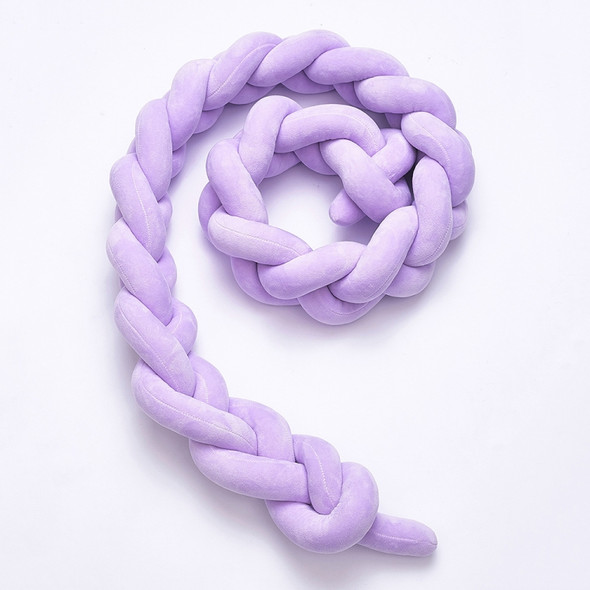 2M  Pure Color Weaving Knot for Infant Room Decor Crib Protector Newborn Baby Bed Bumper Bedding Accessories(Purple)