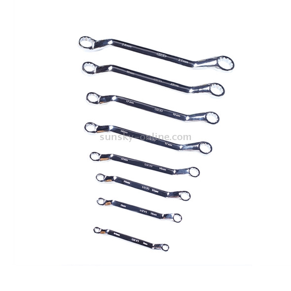 8 PCS Double-end Chrome Plated Carbon Steel Ratchet Wrench Spanner Set