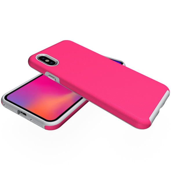 Anti-slip Armor Protective Case Back Cover Shell for  iPhone XS Max(Magenta)