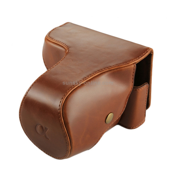 Full Body Camera PU Leather Case Bag with Strap for Sony NEX 7 / F3 (18-55mm Lens)(Brown)