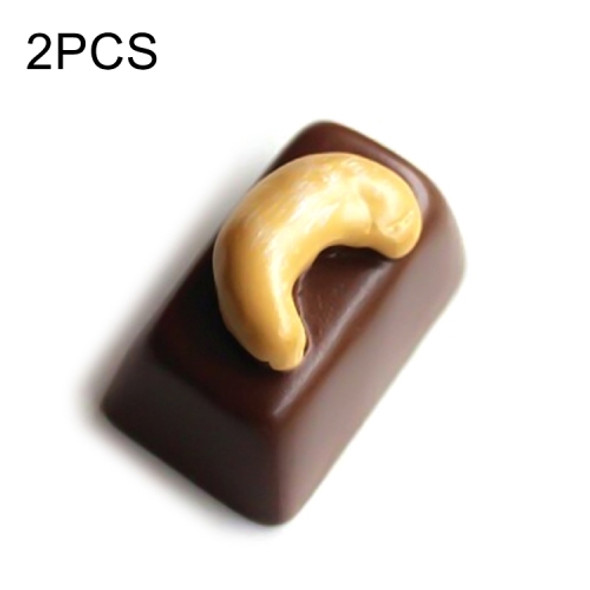 2 PCS Simulation Food Stereo Chocolate Refrigerator Magnet Decoration Stickers(Square Cashews)