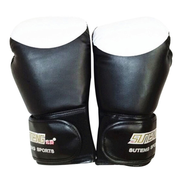 SUTENG PU Leather Adults Training Boxing Gloves(Black)