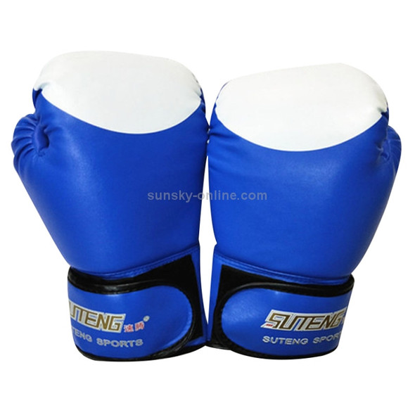 SUTENG PU Leather Adults Training Boxing Gloves(Blue)