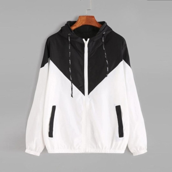 Women Jackets Female Zipper Pockets Casual Long Sleeves Coats Autumn Hooded Windbreaker Jacket, Size:XXXL(Black)