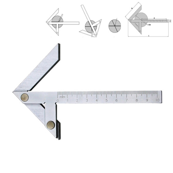 100x70 High Precision Stainless Steel Center Angle Gauge Ruler Protractor