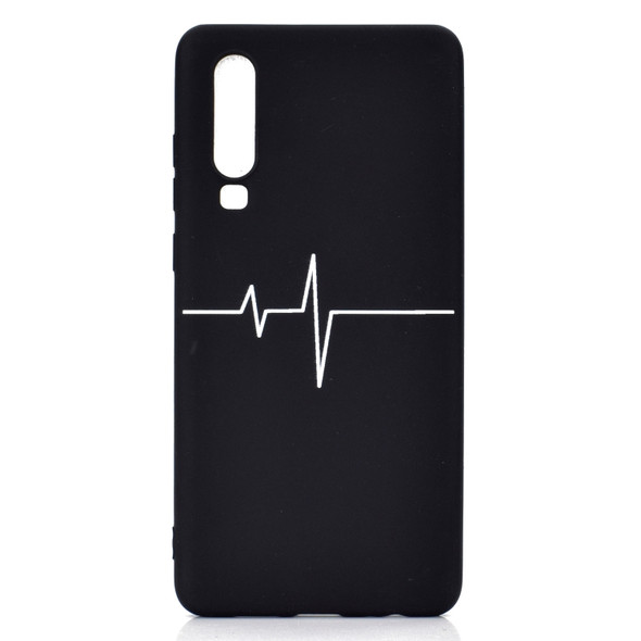 For Huawei P30 Shockproof Stick Figure Pattern Soft TPU Protective Case(Heart Rate)